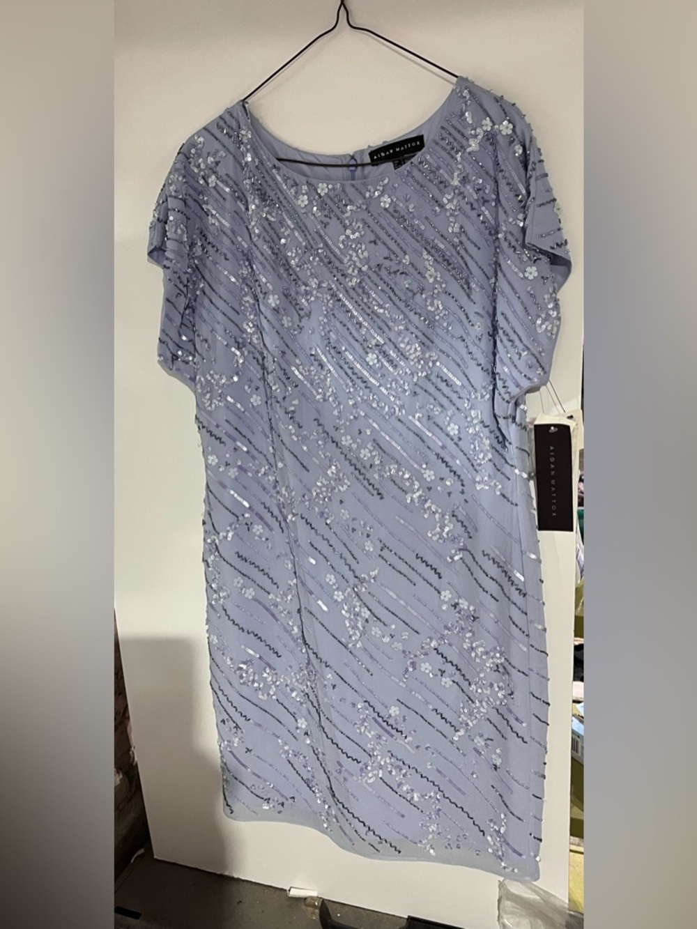 Aden Mattox Lavender Sequin Midi Dress